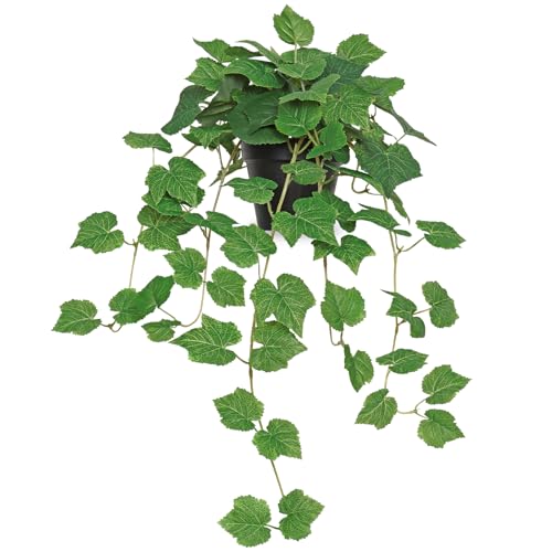 TOCHGREEN Artificial Plants Fake Pothos Ivy Plant Silk Plant for Home Decor Indoor in Pot,Faux Hanging Plant Realistic Small Faux Potted Plant for Bedroom Shelf Indoor Outdoor Decor (Green) - color: Green