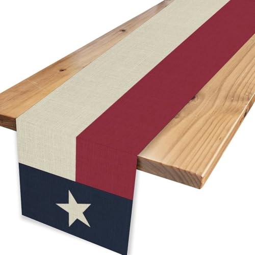 Texas Western Star Table Runner, Rustic Farmhouse Green Wooden Barn Plank Country Retro Coffee Table Center Decor for Family Kitchen Outdoor Farmhouse Holiday Party Table Decorations, 13"x36" - color: Texas-3, size: 13“ X 36"