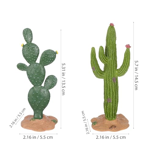 UKCOCO 2 Pack Simulated Cactus Adornments Lifelike Cactus Figurine Desktop Decor 5.70 in PVC Modeling Statue for Home Office Garden Terrarium