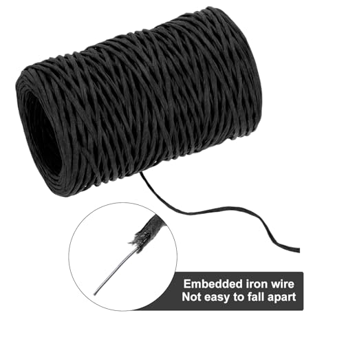 MECCANIXITY Floral Wire 164ft/50m 2mm Vine Bind Wire Rustic Craft Wrapping Metal Wire for Flower Bouquet Wreath Making, Black - color: Black, size: 2mmx50m