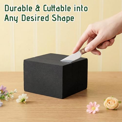 Max Shape Black Floral Foam Blocks 4.02"x4.02"x2.99" for Artificial & Dried Flowers, Reusable Floral Foam Blocks, Water Resistant Flower Foam Blocks, Dry Floral Foams for Artificial Flowers 4Pack - color: 4 Pack, size: 4x4x3"