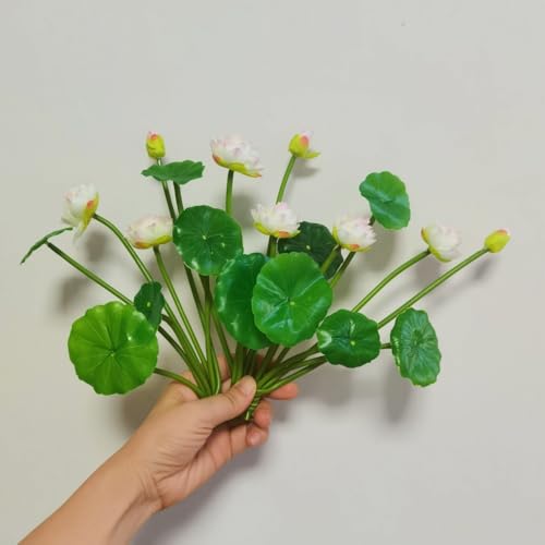 3 Pcs Light Pink Artificial Flower Water Lily,10" Silk Plants Floating Flowers,Plastic Flowers Lotus Flowers,Realistic Fake Flowers Lotus Decor Used for Fish Tank Decoration Home Decor - color: Light Pink
