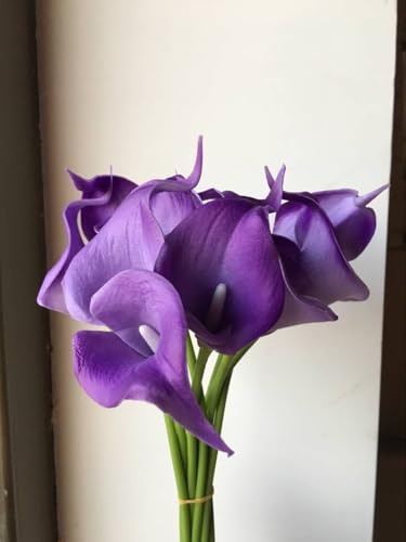 20Pcs 2.1 Inch Light Purple Calla Lily Artificial Flowers Faux Calla Lily Fake Flowers Bulk Real Touch Latex Calla Lilies Flowers for Home Wedding Party Plant Decoration Table Centerpieces - color: Light Purple