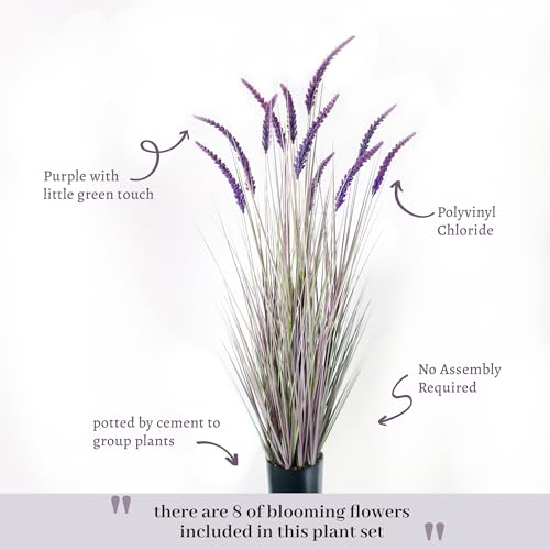 KOL 5ft 2-Pack Artificial Veronica Spiked Speedwell Grass, 59in Faux Tall Horsetail Grasses, Veronica Spicata, UV-Resistant Fake Plants for Indoor/Outdoor Décor, Home Office Wedding Centerpiece - size: 5FT-2PCS