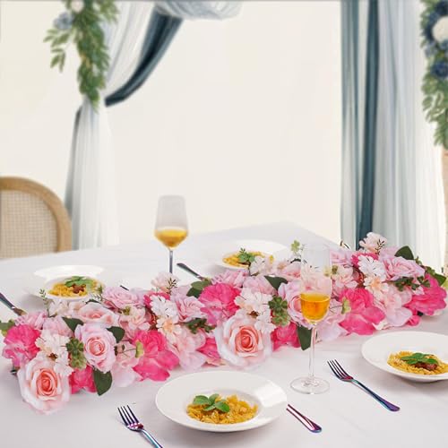 Pack of 10 Wedding Arch Decorations, 20.47 inch Artificial Flower Table Centerpieces Floral Arrangement for Wall Backdrop Party Bridal Shower Event Decor - Pink - color: Pink