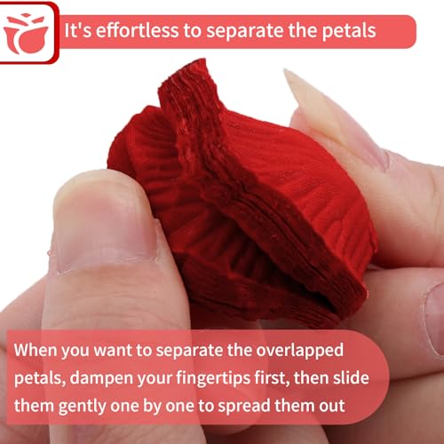 1000 Pcs Artificial Fake Rose Petals,Flower Petals for Romantic Night, Engagement, Party, Wedding, Event Flower Decoration(Dark Red) - color: Dark Red, size: 1000Pcs