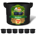 Gardzen 6-Pack 7 Gallon Grow Bags, 300G Thickened Nonwoven Fabric Pots with Handles, Heavy Duty Aeration Plant Bags for Gardening and Container Growing - size: 7 Gallons