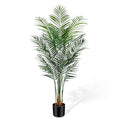 Artificial Areca Palm Plant 5.5Ft Fake Tropical Palm Tree Perfect Faux Dypsis Lutescens Plants in Pot for Indoor Outdoor House Home Office Garden Modern Decoration Housewarming Gift - size: 5ft 6in