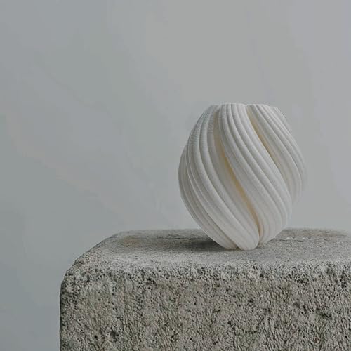 White Minimalist Small Vase, Flower Holders for Pampas Grass Decor, Coffee Table & Shelf Decor, Aesthetic Vases for Flower Bouquet, Trendy Home Decor, Entryway & Modern Floreros (Tulips Vase) - color: Tulips Vase