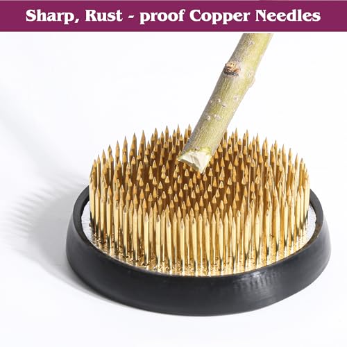 4 Pcs Flower Frog Pin Holder 3 Inch，2 Inch,1 Inch Set Ikebana Frog Floral Kenzan Arrangement Tool for Vases Centerpieces Round Holder (Gold)