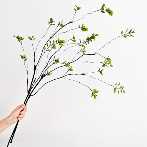 Waipfaru 8PCS Artificial Ficus Branches for Vase, Faux Greenery Stems for Vase Filler, 47in Realistic Flexible Eucalyptus Stems Fake Artificial Twig Plants Indoor Home Tables Centerpieces Office Decor - size: 8 Pcs