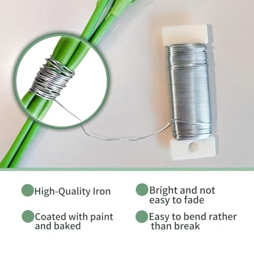 22 Gauge Silver Floral Wire 3 Pack 114 Yards Flexible Paddle Wire for Christmas Wreath Tree,Crafts,Garland and Floral Arrangements (3, Silver, 114 Yards) - color: Silver