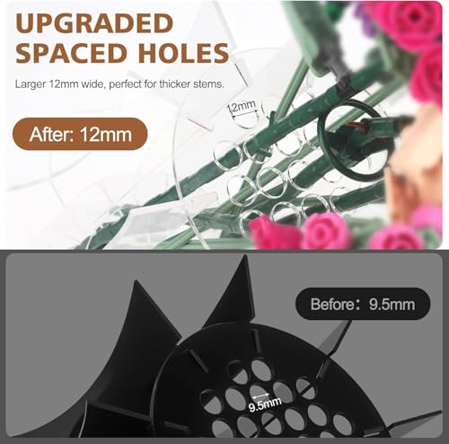 Vase for Lego Flowers Bouquet, for Mom, Acrylic Display Holder Compatible with Lego Botanical Collections Roses Sunflowers, for Lego Flower Building Set Lovers, Crystal Clear
