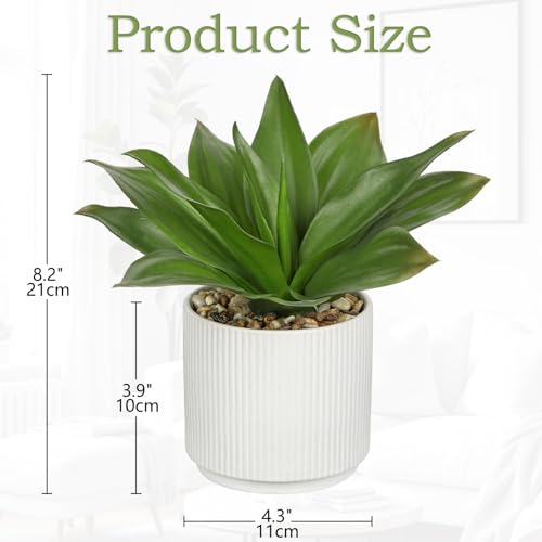 Hollyone Artificial Agave Plants Fake Succulent Agave Plant Potted in White Pot Succulents Aloe Plant for Desk Modern Office Living Room Table Shelf Home Indoor Outdoor Decor - color: Style 3