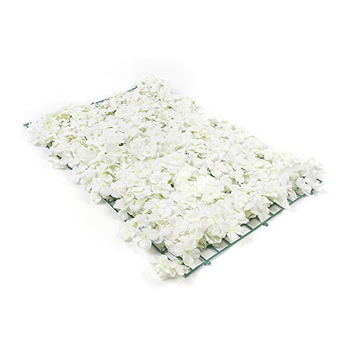 10Pcs 16"x 24" Artificial Flower Wall Panels,Flower Wall Mat Silk Flower Panels for Outdoor Garden Backyard Fence Fence Privacy Screen and Indoor Wall Decor (10Pcs White) - color: 10Pcs White