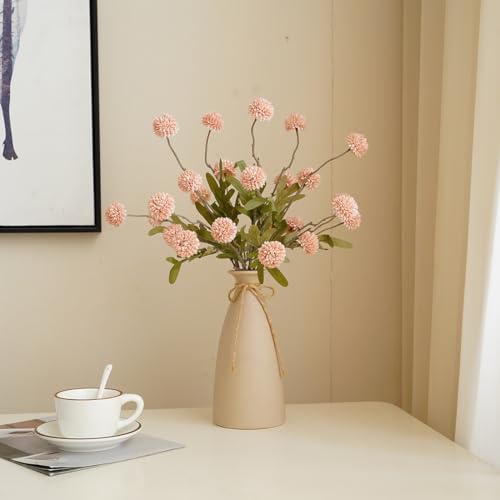Laelfe 5pcs Dandelion Artificial Flowers Bridal Bouquet Wedding Home Party Decor - color: Dusty Pink