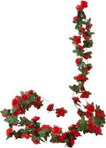 Red Artificial Flower Garland,Peony Vine Flowers Garland Hanging Silk Plants for Wedding,Vine Flowers Hanging Strings for Wedding Arch Table Wall Backdrop Party Decor Artificial Plants and Flowers
