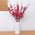Red Cherry Blossom Branches Artificial Flowers for Spring Summer Indoor Decoration,35.5" Faux Long Stem Artificial Flowers for Wedding Home Office Bedroom Party Table Centerpieces Decor 4Pcs