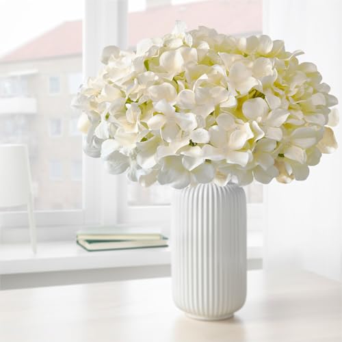 Hydrangea Artificial Flowers, 40 Pcs Champagne Hydrangea Artificial Flowers Bulk, Faux Hydrangea Flowers for Outdoor, Fake Silk Ivory Hydrangea Flowers with Stems for Wedding Decoration Decor - color: Champagne, size: 40 Pcs