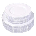 WDF 100pcs Silver Plastic Plates - High-end Baroque Design - Heavy Duty White &Silver Plates for Christmas Upscale Parties &Wedding - color: Silver, size: 100PCS