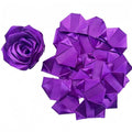 100 Pcs Premade Satin Ribbon Rose Petals Half-Finished DIY Everlasting Rose Making Kit: 100 Pcs Pre-Cut Satin Petals for Handmade Forever Flowers, Wedding & Anniversary Bouquets - color: 100 Pcs Dark Purple