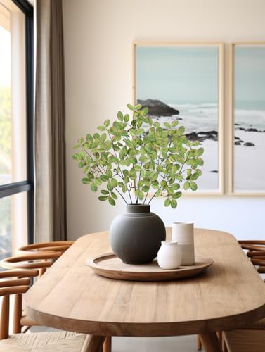 Hollyone 3PCS Artificial Greenery Stems 28.7 Inch Faux Branches for Vase Fake Lagerstroemia Leaves Branches Plants Leaf Bushes for Floral Arrangement Bouquets Party Wedding Wall Home Decor Green - color: Lagerstroemia - Green#1