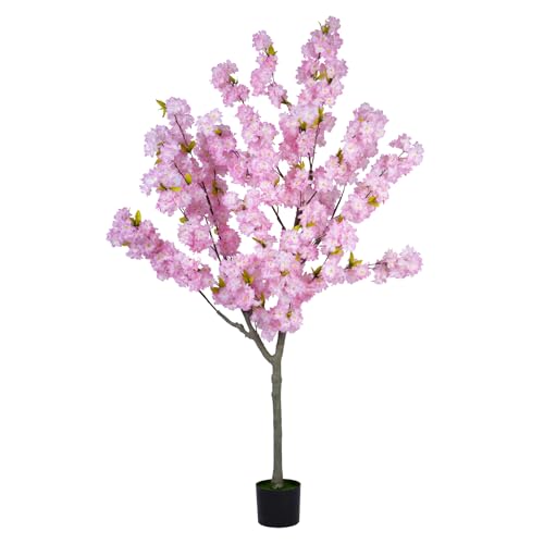Artificial Cherry Blossom Tree, 6ft Pink Sakura Tree, Bendable Branches for Home Decor, Weddings, Festivals
