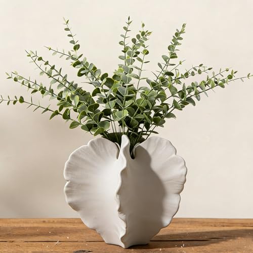 Small White Ceramic Vase,7 Inch Coral Shaped Coastal Vase for Home Decor,Modern Boho Farmhouse Table Centerpiece for Living Room Entryway, Decorative Flower Vase for Pampas Grass & Dried Flowers - color: Coral Vase