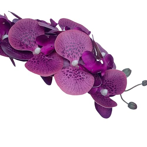 Artificial Phalaenopsis 5 Pcs Artificial Flowers Artificial Orchid Flowers Stem Fake Plants for Décor (Purple Spot) - color: Purple Spot