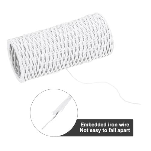 MECCANIXITY Floral Wire 164ft/50m 1mm Vine Bind Wire Rustic Craft Wrapping Metal Wire for Flower Bouquet Wreath Making, White - color: White, size: 1mmx50m