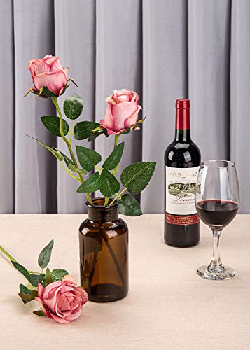 10pcs Artificial Rose Flowers Long Stem Fake Silk Roses for DIY Wedding Bouquet Table Centerpiece Home Decor (Rose Red) - color: Rose Red