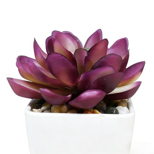 Artificial Succulent Plants in Pot - 1Pcs Pistachio Lotus Realistic Fake Potted Succulents for Home Decor, Desk, Office, Bathroom, Windowsill - Indoor Houseplant for Bedroom, Kitchen, Shelf - color: Pistachio Lotus