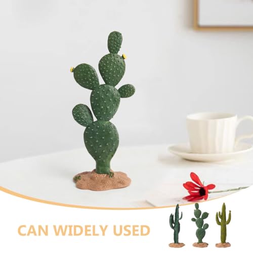 Luxshiny 3Pcs Faux Cactus Table Decor Simulated Artificial Plants Greenery Ornaments for Home Office Shelf Display Indoor Plant Decoration