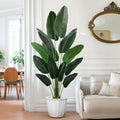 YEPDIN Artificial Bird of Paradise Plant 6 Ft Tall Fake Banana Leaf Plant for Indoors and Outdoors,Faux Palm Tree with Plastic Pot for Office and Home Decor,L180 - style: 6 FT