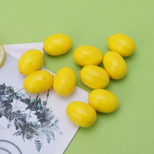 20Pcs Yellow Simulation Artificial Lemon Fake Fruit Disply Home Party Decor Artificial Fruit Trees for Home Decor Artificial Fruit Artificial Plants