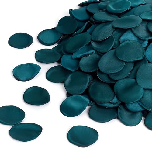 SITUMEIZI 400PCS Artificial Green Rose Petals Fake Silk Flower Petals for Romantic Night for Her Set Valentine's Day, Wedding, Proposal Anniversary Decorations - color: Green