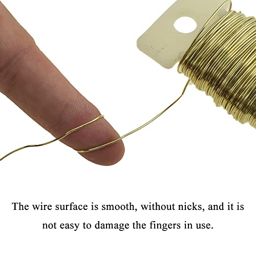 HAHIYO 22Gauge Golden Floral Wire - 1 Roll, 38 Yards (115 Feet) Flexible Paddle Wire for Crafts, Christmas Wreaths, Tree & Flower Arrangement, Bouquet Wrapping, Wedding DIY - color: Golden, size: 22Gauge-1P/38Yards