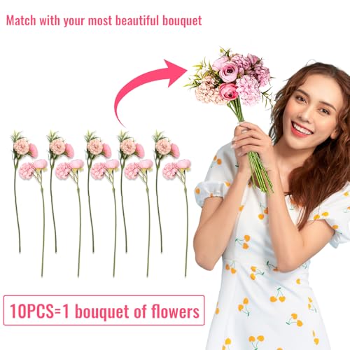 Zerzsy Pink Peonies Artificial Flowers, 10 Branch Burgundy Faux Peonies, Silk Flower Bouquet for Centerpiece Table Wedding Home Decor - color: Ped-10, size: 1 Bouquet