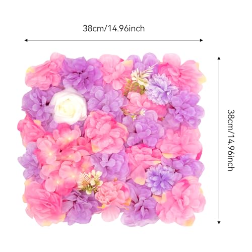 12Pcs Artificial Flower Wall Panel 15" X 15" Flower Wall Decor Backdrop Panels Floral Backdrop Wall Faux Flower Panel for Home Party Wedding Photo Backgdrop Decor (White,Pink) - color: White,pink