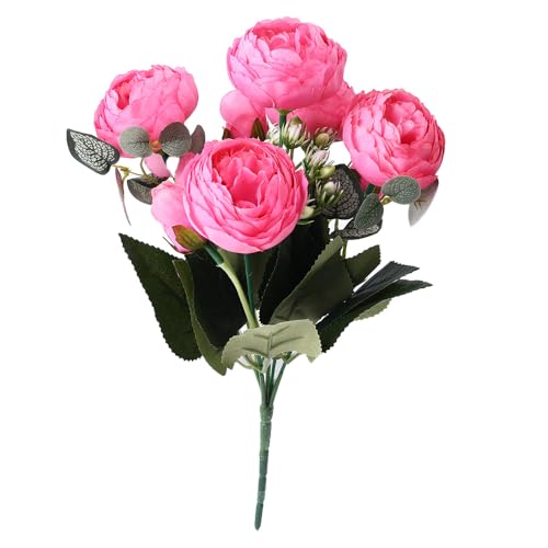 Artificial Peonies Flowers for Home Decor for Wedding Party Decor Rose Red - color: Rose Red