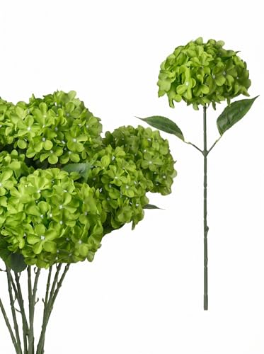 Green hydrangea artificial flowers 10pcs 22in faux hydrangea (10, green) | Bouquets Arrangement for Home Table Centerpieces Wedding Baby Shower Birthday Party Decoration - color: Green