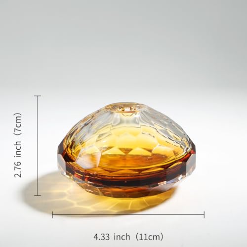 YAOYUAN Hand Blown Glass vase - Elegant Bud vases for Console Table Decor, Muti-Faceted,Beautiful Blown Glass Decor & Diffuser, Perfect Home Decoration (Middle) - size: middle