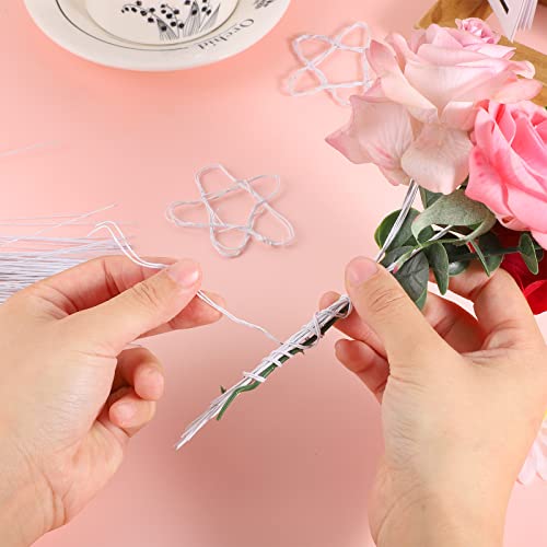 200 Pcs Floral Wire - 26 Gauge Crafts Wire for Florist - White (14 Inch) - color: White