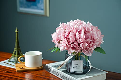 XIAYAN Artificial Flower and Glass Bottle Set, Isn Style, Suitable for Living Room, Dining Table, Office, Wedding, Hotel Banquet and Family Decoration. (Pink Purple) - color: Pink Purple