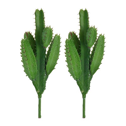 Bluecell 2pcs Real Looking Artificial Cactus Plant DIY Material for Home Decoration Flower Arrangement