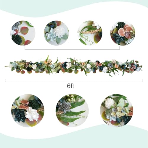 6FT Spring Flower Garland, Floral Dahlia, Orchid, Gardenia Spring Garland, Artificial Spring Summer Garlands for Home Mantle Wedding Festival Indoor Decor - color: Garland