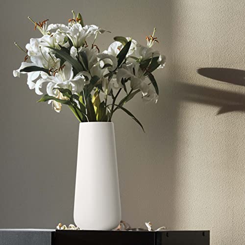 D'vine Dev 11 Inch Ceramic Flower Vase Textured Finishing, Minimalist Design for Kitchen, Bedroom, Living Room, Centerpieces, Office, Ivory, VS-XH-A-2 - color: Ivory, size: 11 Inch