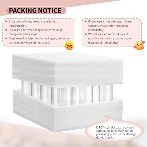 12Pack Glass Cylinder Vases for Centerpieces 6 Inch, Flower Vase for Wedding Decorations, Floating Candle Holder Vase Bulk,Glass Hurricane Candle Holders for Table Shelf, Party, Home Decor - size: 3.35×6inch