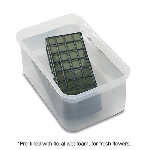 FloraCraft Floral Cage Arranger with Floral WetFōM 3.75 Inch x 7 Inch x 12.75 Inch Green - size: 12.72 x 7 x 3.75"