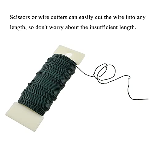HAHIYO 22Gauge Green Flexible Metal Floral Wire - 1 Roll, 38 Yards (115 Feet) for Crafts, Christmas Wreaths, Tree & Flower Arrangement, Wedding DIY - color: Green, size: 22Gauge-1P/38Yards